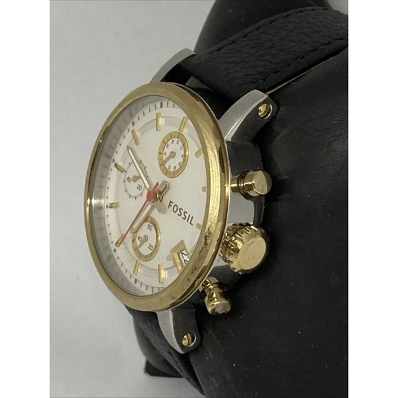 Fossil Boyfriend ES3615 Women Black Leather White - Picture 4 of 12